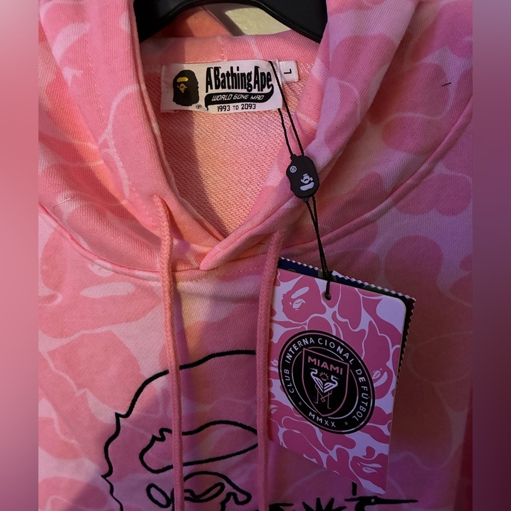 Pink BAPE x Inter Miami CF Camo Pullover Hoodie - Picture 4 of 5
